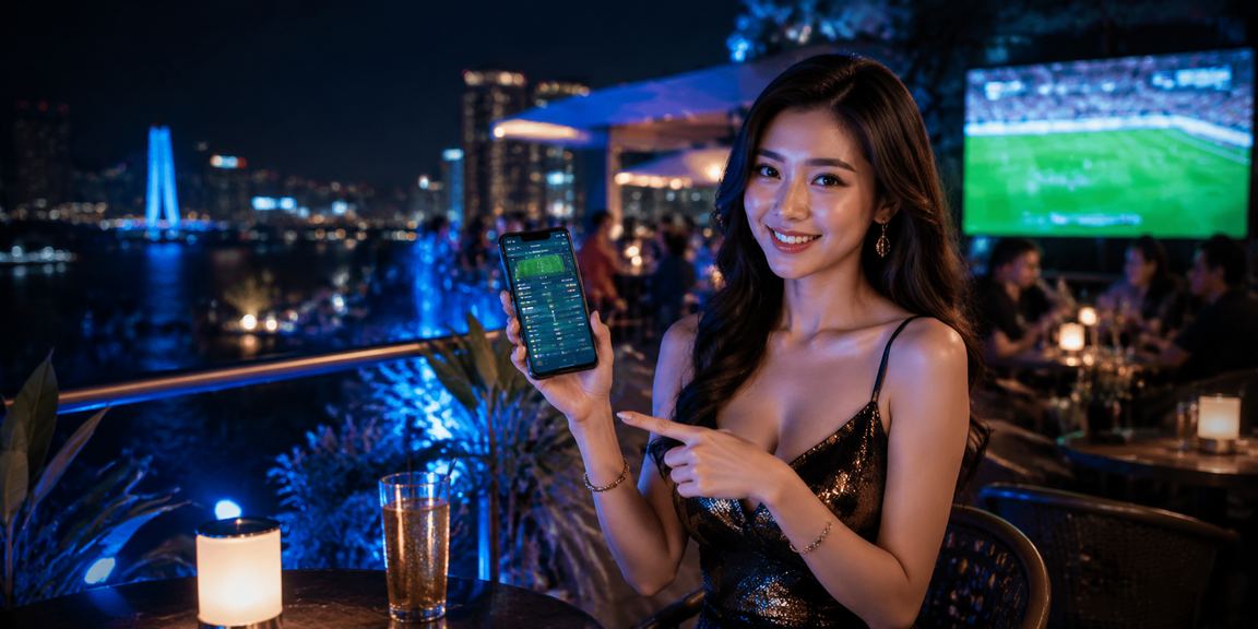 Người dùng Hà Nội chơi casino trên điện thoại di động trong quán cà phê ban đêm