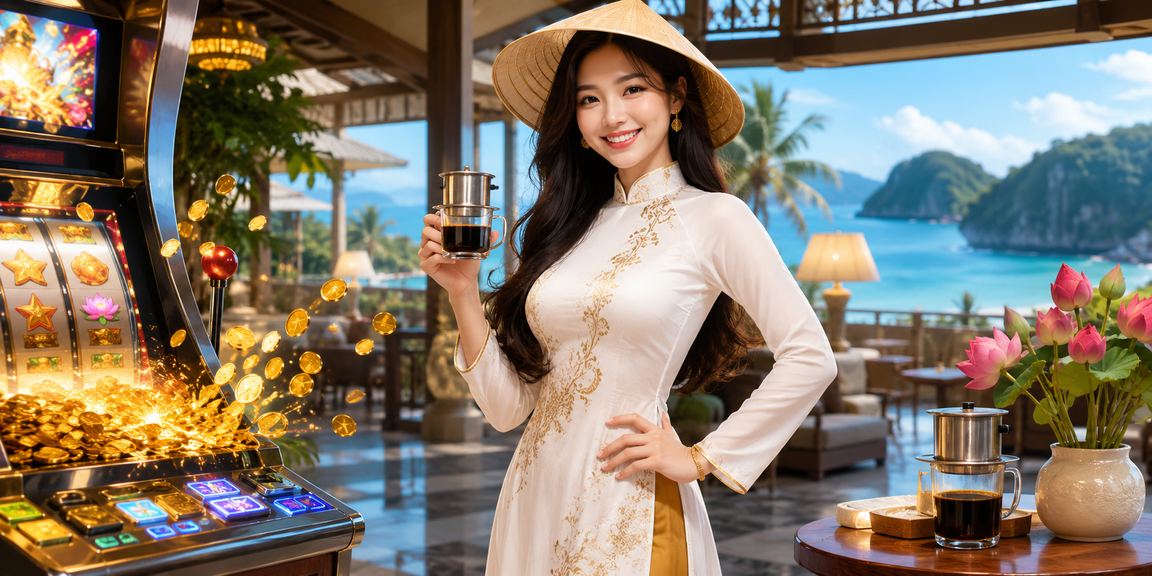 Người chơi Hà Nội thưởng thức slot game trên điện thoại kèm cà phê trong không gian ấm cúng